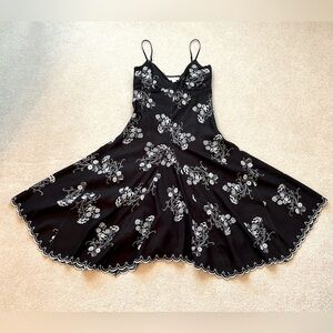 Studio M Embroidered Black Dress Lined XS